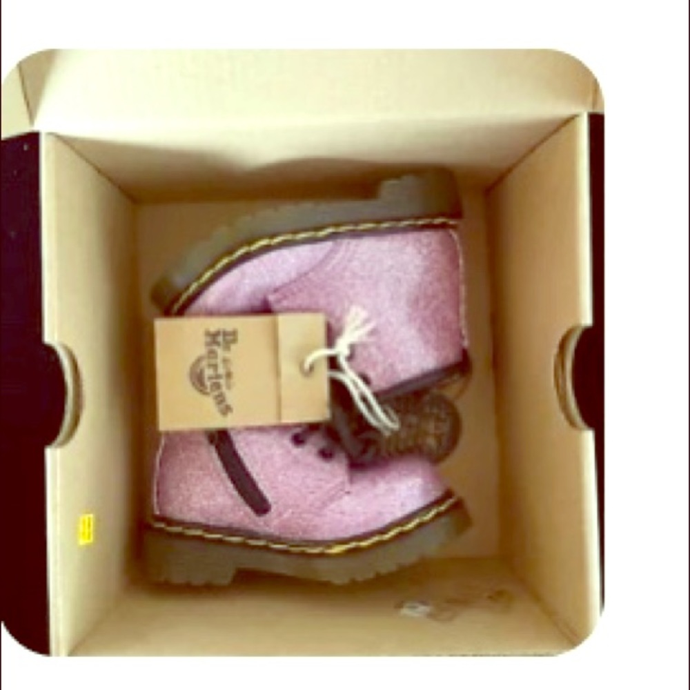 Dr. Martens 1460 Glitter Pink Ankle Boots toddler4